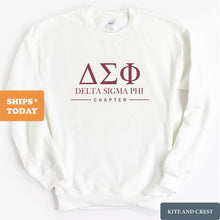 Load image into Gallery viewer, Delta Sigma Phi Sweatshirt - Delta Sig Basic Lined Crewneck Sweatshirt - Kite and Crest
