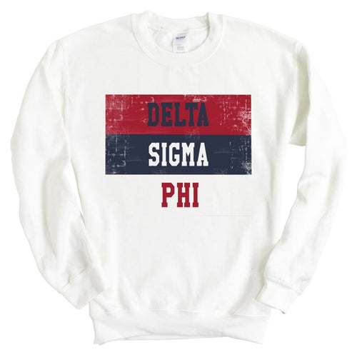 Delta Sigma Phi Sweatshirt - Delta Sig Colorful Stripe Crewneck Sweatshirt - Kite and Crest