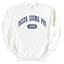 Load image into Gallery viewer, Delta Sigma Phi Sweatshirt - Delta Sig Fraternal Arch Crewneck Sweatshirt - Kite and Crest
