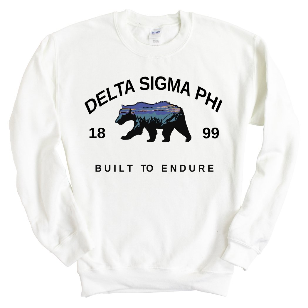 Delta Sigma Phi Sweatshirt - Delta Sig Fraternal Bear Crewneck Sweatshirt - Kite and Crest