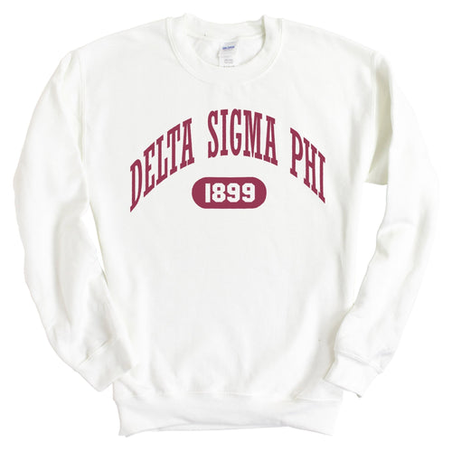 Delta Sigma Phi Sweatshirt - Delta Sig Large Athletic Crewneck Sweatshirt - Kite and Crest