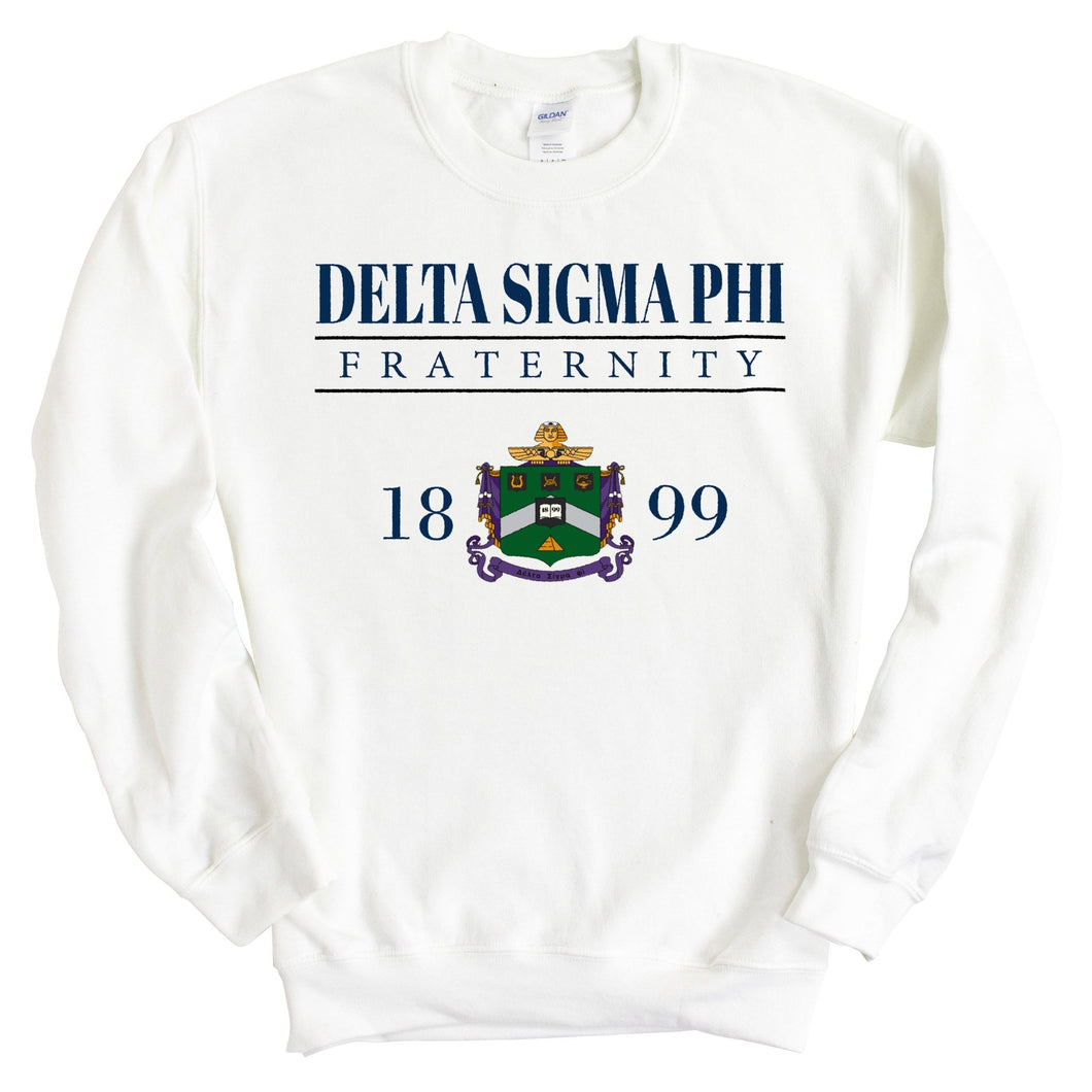 Delta Sigma Phi Sweatshirt - Delta Sig Large Crest Crewneck Sweatshirt - Kite and Crest