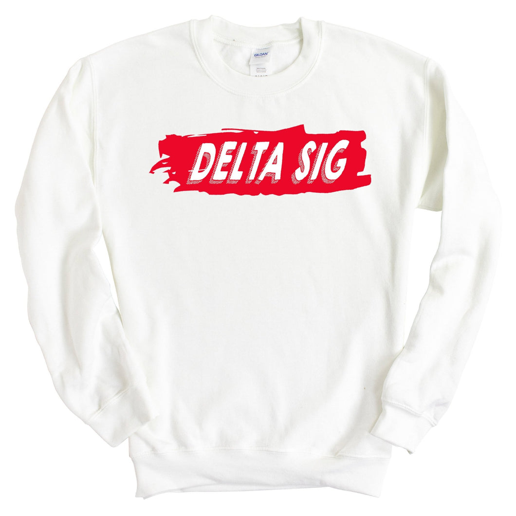 Delta Sigma Phi Sweatshirt - Delta Sig Red Slash Crewneck Sweatshirt - Kite and Crest