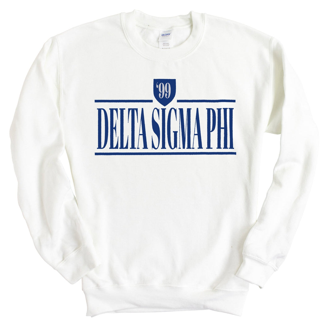 Delta Sigma Phi Sweatshirt - Delta Sig Shield Crewneck Sweatshirt - Kite and Crest