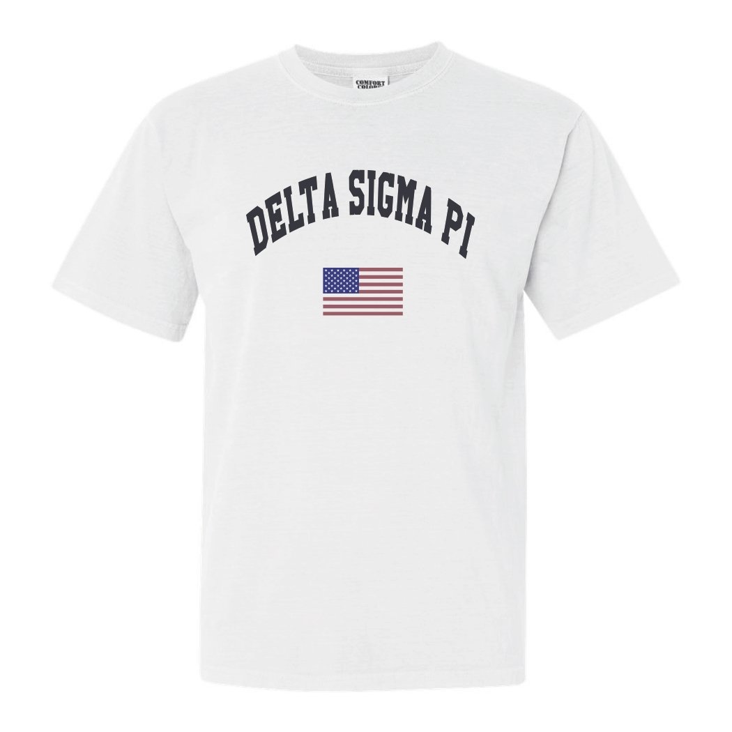 Delta Sigma Pi Traditional Flag Comfort Colors T-Shirt - Kite and Crest