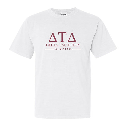 Delta Tau Delta Comfort Colors T-Shirt - Delt Basic Lined Shirt - Kite and Crest
