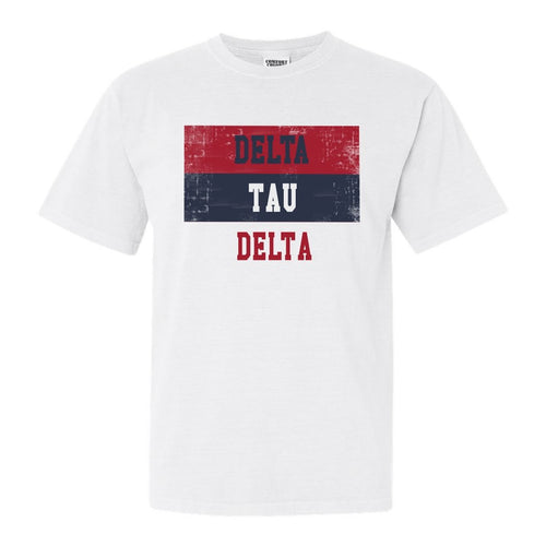 Delta Tau Delta Comfort Colors T-Shirt - Delt Colorful Stripe Shirt - Kite and Crest