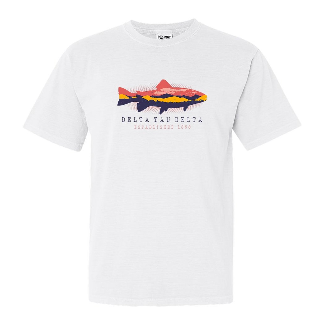 Delta Tau Delta Comfort Colors T-Shirt - Delt Fishing Shirt - Kite and Crest