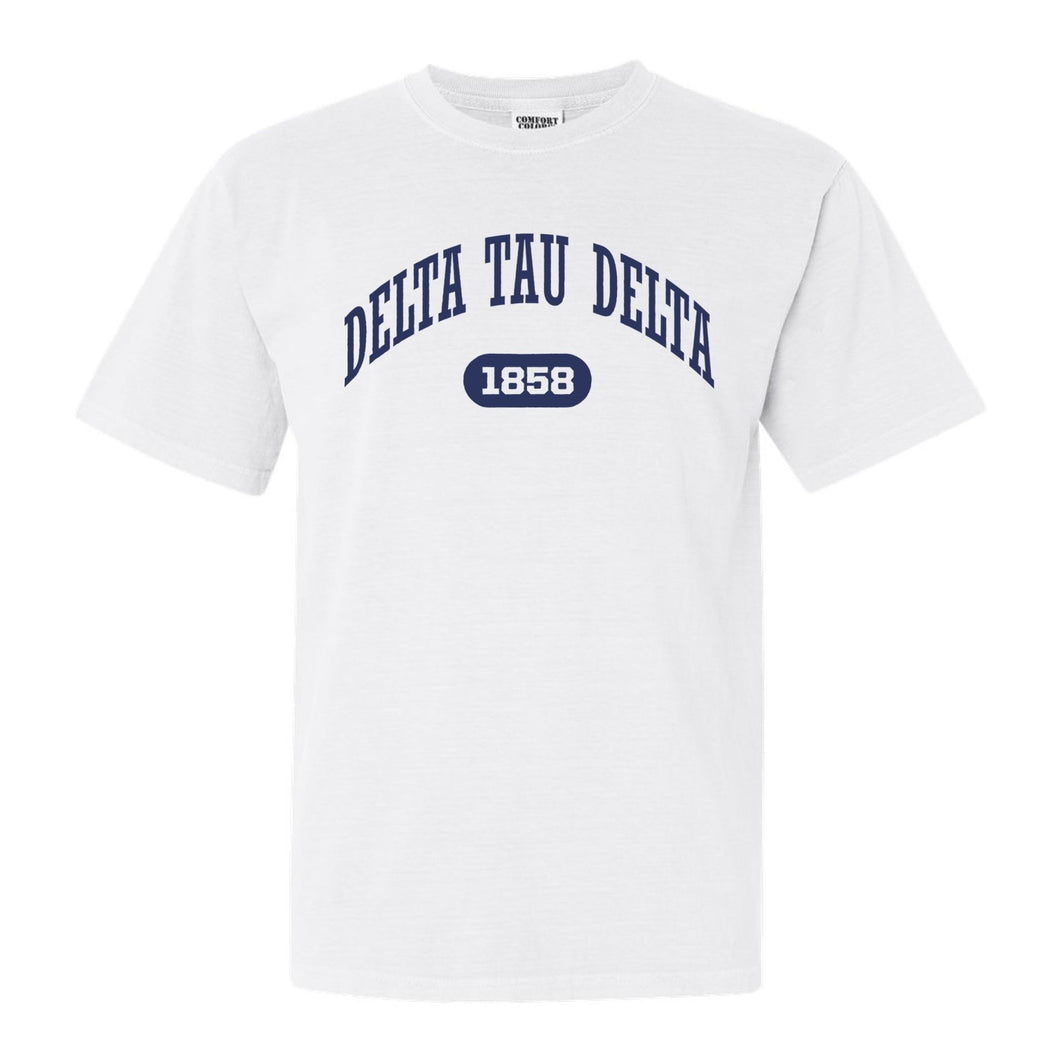 Delta Tau Delta Comfort Colors T-Shirt - Delt Fraternal Arch Shirt - Kite and Crest