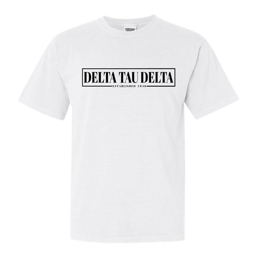 Delta Tau Delta Comfort Colors T-Shirt - Delt Fraternal Block Shirt - Kite and Crest