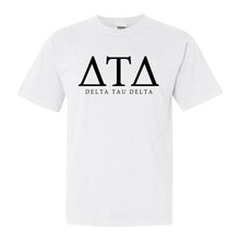 Load image into Gallery viewer, Delta Tau Delta Comfort Colors T-Shirt - Delt Fraternal Block Shirt - Kite and Crest
