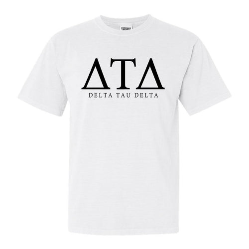 Delta Tau Delta Comfort Colors T-Shirt - Delt Fraternal Block Shirt - Kite and Crest