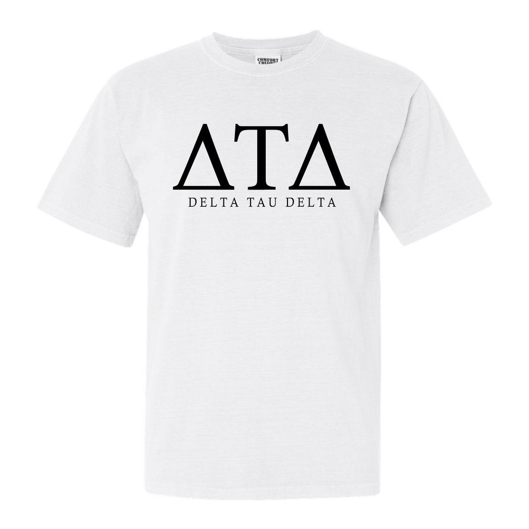 Delta Tau Delta Comfort Colors T-Shirt - Delt Fraternal Block Shirt - Kite and Crest