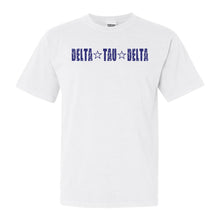 Load image into Gallery viewer, Delta Tau Delta Comfort Colors T-Shirt - Delt Fraternal Star Shirt - Kite and Crest
