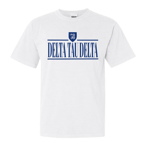 Delta Tau Delta Comfort Colors T-Shirt - Delt Shield Shirt - Kite and Crest