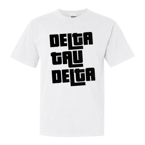 Delta Tau Delta Comfort Colors T-Shirt - Delt Stacked Letters Shirt - Kite and Crest