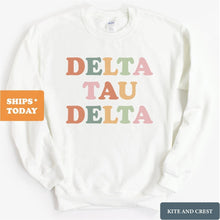 Load image into Gallery viewer, Delta Tau Delta Sweatshirt - Delt Bright and Colorful Crewneck Sweatshirt - Kite and Crest
