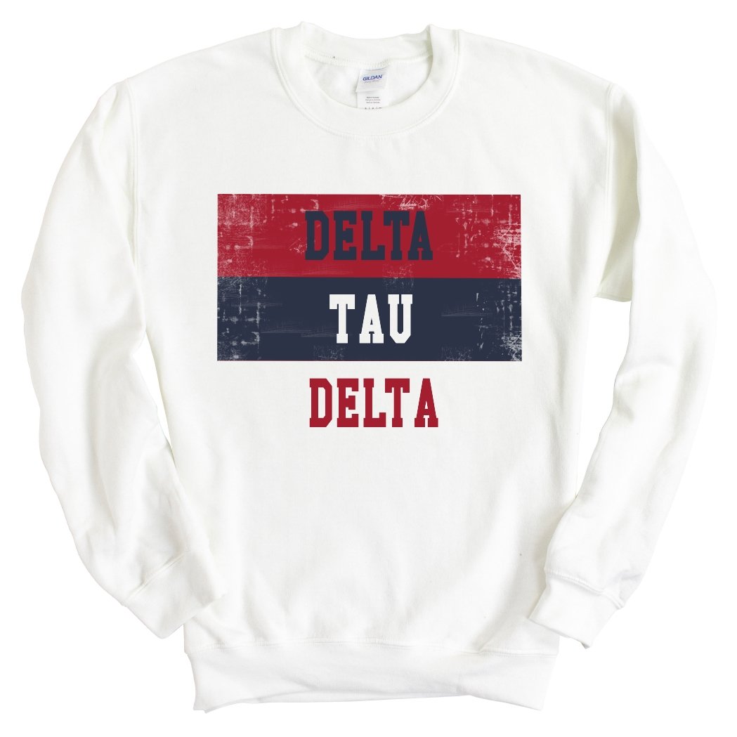 Delta Tau Delta Sweatshirt - Delt Colorful Stripe Crewneck Sweatshirt - Kite and Crest