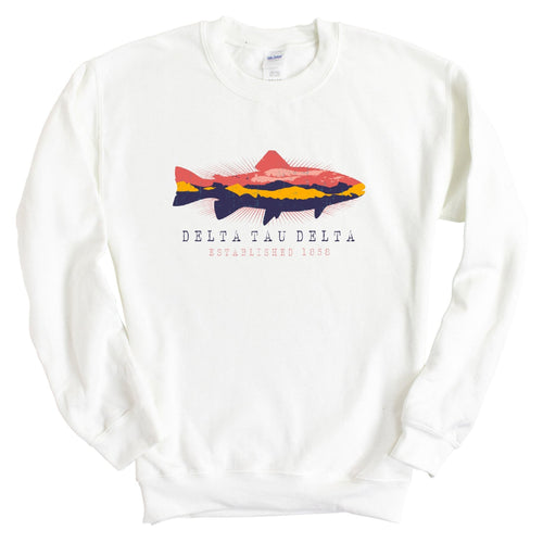 Delta Tau Delta Sweatshirt - Delt Fishing Crewneck Sweatshirt - Kite and Crest