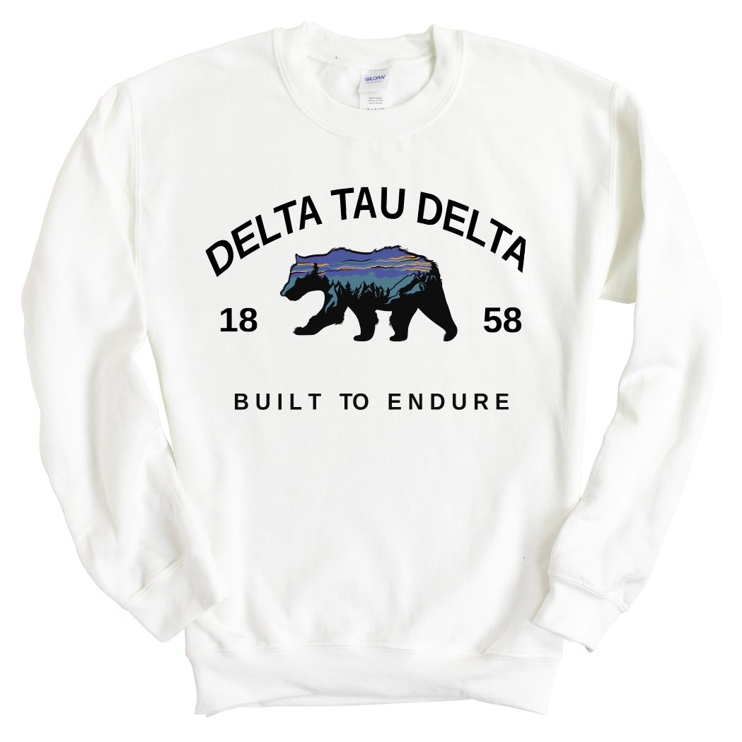 Delta Tau Delta Sweatshirt - Delt Fraternal Bear Crewneck Sweatshirt - Kite and Crest