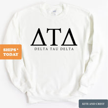 Load image into Gallery viewer, Delta Tau Delta Sweatshirt - Delt Fraternal Block Crewneck Sweatshirt - Kite and Crest
