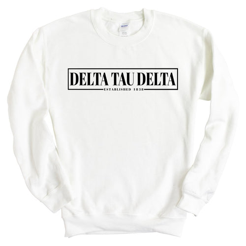 Delta Tau Delta Sweatshirt - Delt Fraternal Block Crewneck Sweatshirt - Kite and Crest