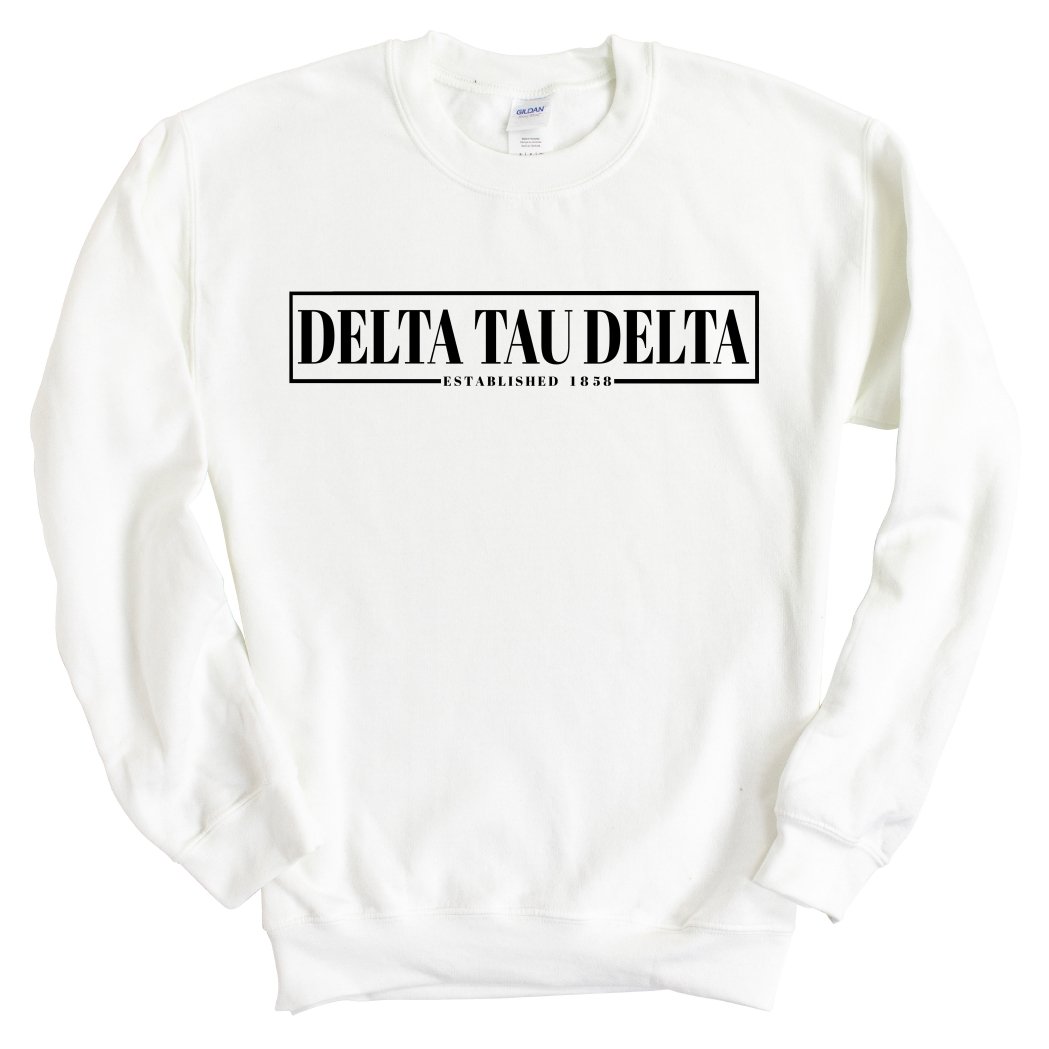 Delta Tau Delta Sweatshirt - Delt Fraternal Block Crewneck Sweatshirt - Kite and Crest