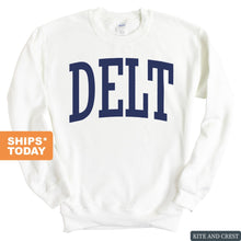 Load image into Gallery viewer, Delta Tau Delta Sweatshirt - Delt Intrinsic Lettered Crewneck Sweatshirt - Kite and Crest
