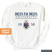 Load image into Gallery viewer, Delta Tau Delta Sweatshirt - Delt Large Crest Crewneck Sweatshirt - Kite and Crest
