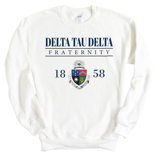 Delta Tau Delta Sweatshirt - Delt Large Crest Crewneck Sweatshirt - Kite and Crest