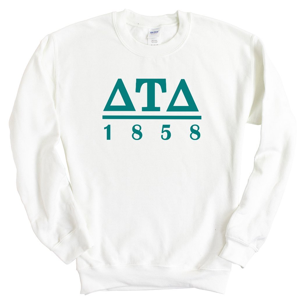 Delta Tau Delta Sweatshirt - Delt Lettered Basic Crewneck Sweatshirt - Kite and Crest