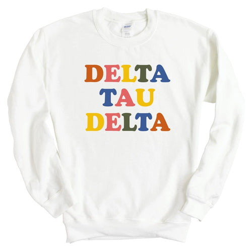 Delta Tau Delta Sweatshirt - Delt Retro Letters Crewneck Sweatshirt - Kite and Crest