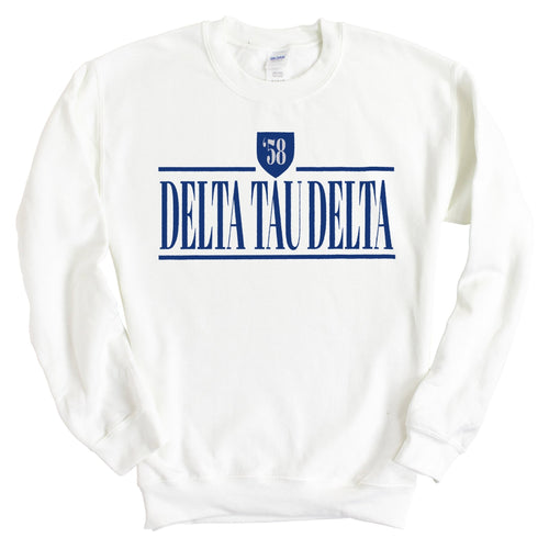 Delta Tau Delta Sweatshirt - Delt Shield Crewneck Sweatshirt - Kite and Crest