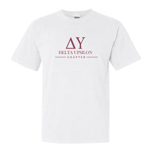 Load image into Gallery viewer, Delta Upsilon Comfort Colors T-Shirt - DU Basic Lined Shirt - Kite and Crest
