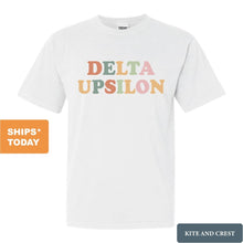 Load image into Gallery viewer, Delta Upsilon Comfort Colors T-Shirt - DU Bright and Colorful Shirt - Kite and Crest
