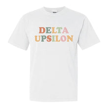 Load image into Gallery viewer, Delta Upsilon Comfort Colors T-Shirt - DU Bright and Colorful Shirt - Kite and Crest
