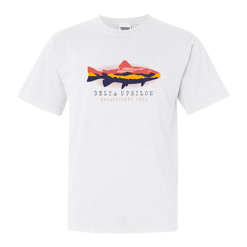 Delta Upsilon Comfort Colors T-Shirt - DU Fishing Shirt - Kite and Crest