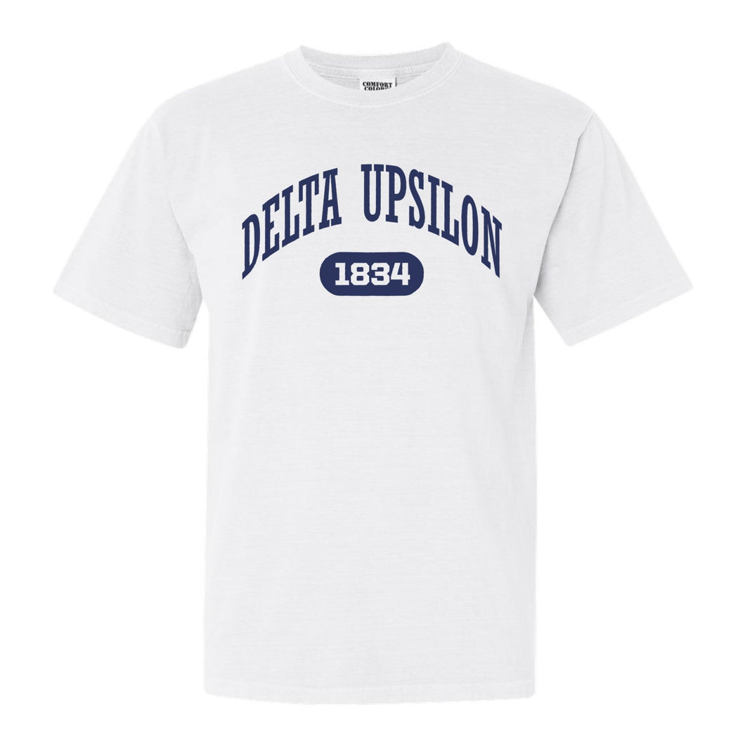 Delta Upsilon Comfort Colors T-Shirt - DU Fraternal Arch Shirt - Kite and Crest
