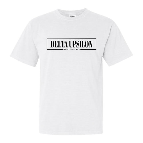Delta Upsilon Comfort Colors T-Shirt - DU Fraternal Block Shirt - Kite and Crest