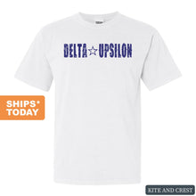 Load image into Gallery viewer, Delta Upsilon Comfort Colors T-Shirt - DU Fraternal Star Shirt - Kite and Crest
