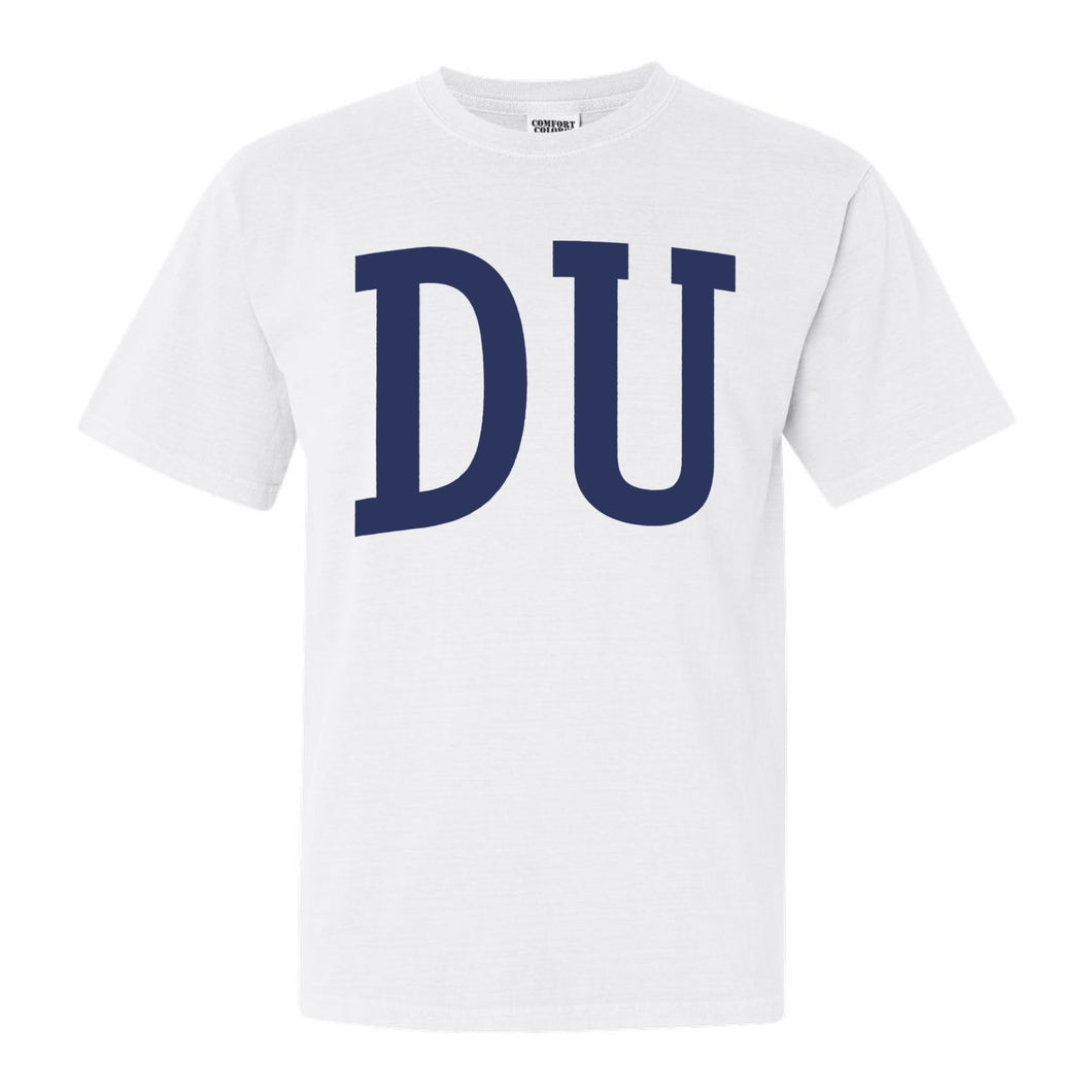 Delta Upsilon Comfort Colors T-Shirt - DU Intrinsic Lettered Shirt - Kite and Crest