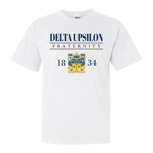 Delta Upsilon Comfort Colors T-Shirt - DU Large Crest Shirt - Kite and Crest