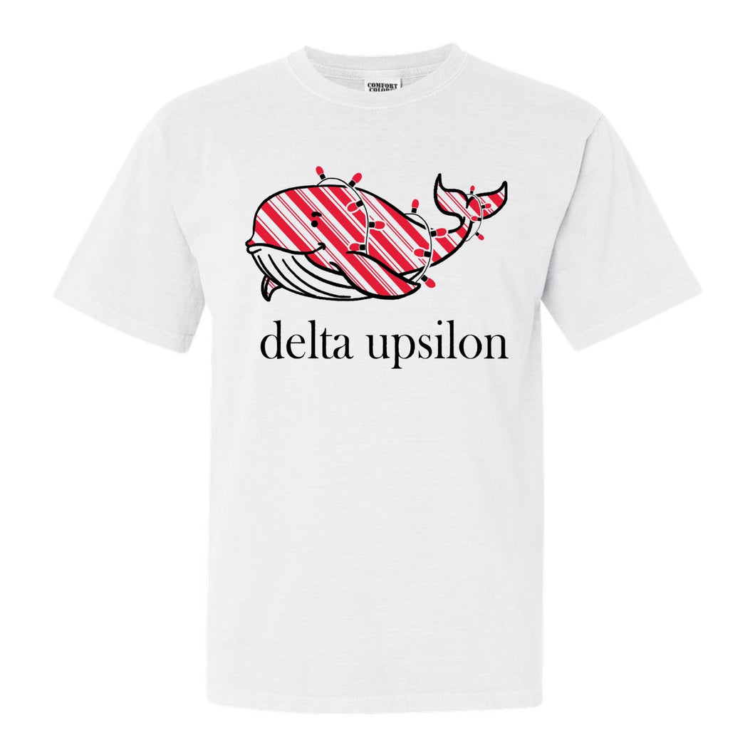 Delta Upsilon Comfort Colors T-Shirt - DU Red Whale Shirt - Kite and Crest