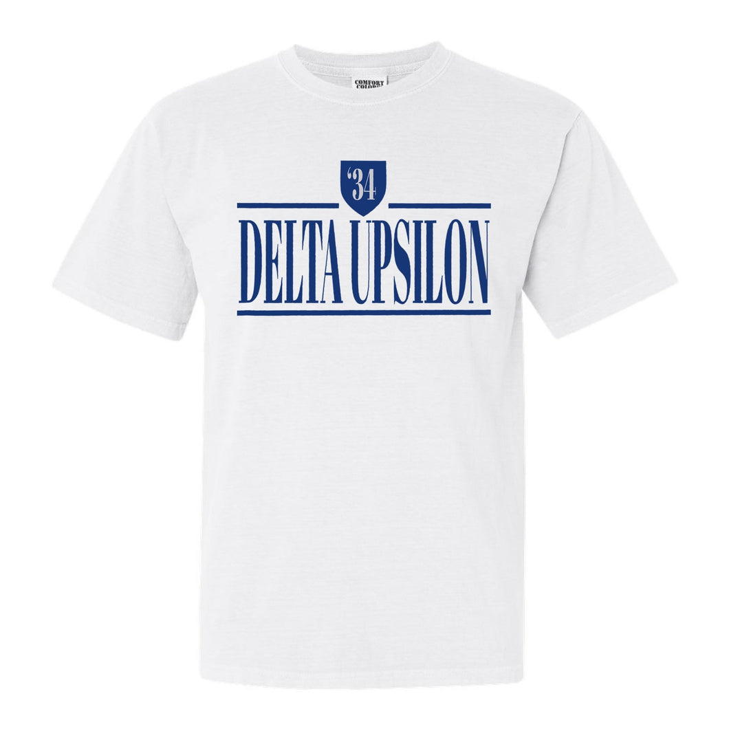 Delta Upsilon Comfort Colors T-Shirt - DU Shield Shirt - Kite and Crest
