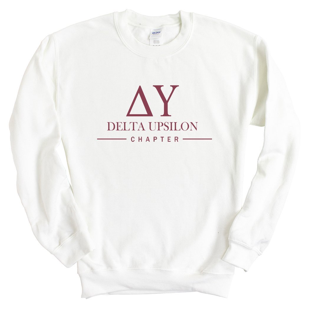 Delta Upsilon Sweatshirt - DU Basic Lined Crewneck Sweatshirt - Kite and Crest