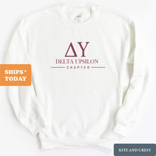 Load image into Gallery viewer, Delta Upsilon Sweatshirt - DU Basic Lined Crewneck Sweatshirt - Kite and Crest
