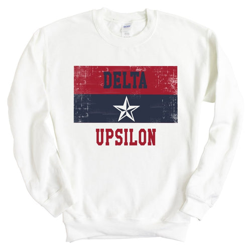 Delta Upsilon Sweatshirt - DU Colorful Stripe Crewneck Sweatshirt - Kite and Crest