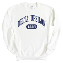 Load image into Gallery viewer, Delta Upsilon Sweatshirt - DU Fraternal Arch Crewneck Sweatshirt - Kite and Crest
