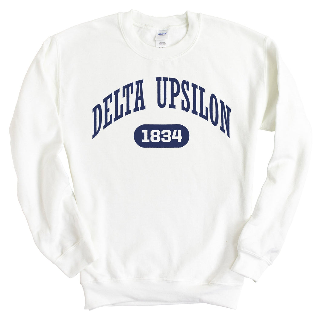 Delta Upsilon Sweatshirt - DU Fraternal Arch Crewneck Sweatshirt - Kite and Crest