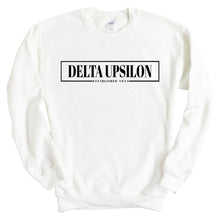 Load image into Gallery viewer, Delta Upsilon Sweatshirt - DU Fraternal Block Crewneck Sweatshirt - Kite and Crest
